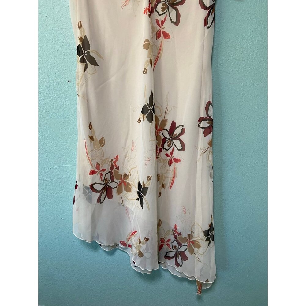 Y2K‎ Inspired FLP Women's Cream Floral Midi Flutter Sleeve Dress Size 16 - Picture 6 of 11